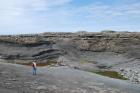 Ledge exposing the slumped Ross Slide of Gill (1954) and also described as a series of sedimentary slumped features by Strachen (2002).